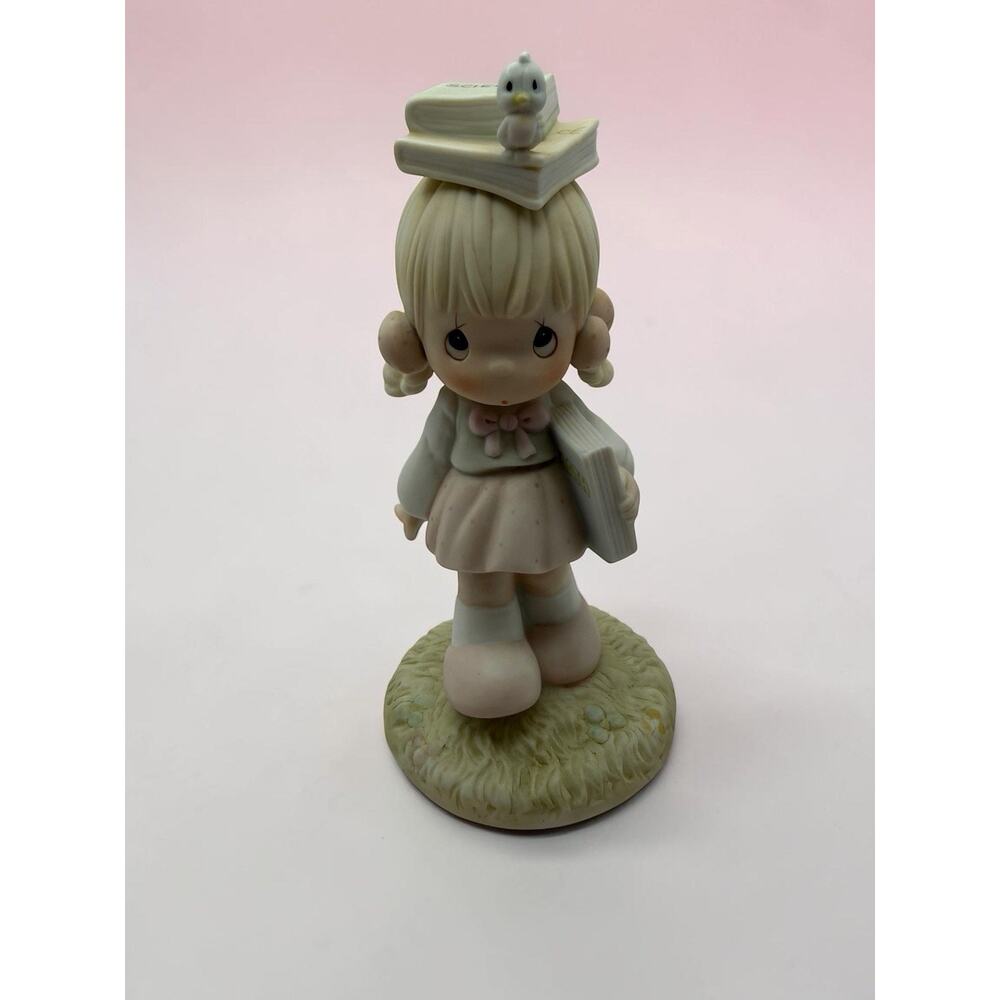 Enesco Precious Moments September Figurine 1988 Porcelain Girl School Boxed
